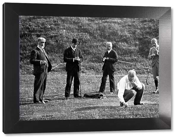 Group of men playing golf, Victorian period