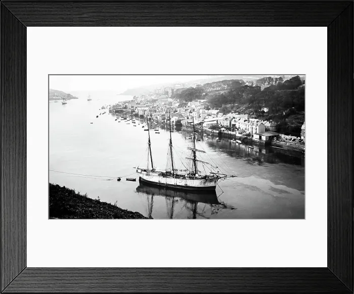 Framed Print : River Fowey, Cornwall, Victorian period Framed Print : River Fowey, Cornwall, Victorian period