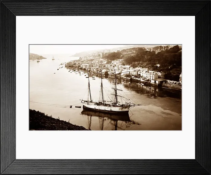 Framed Print : River Fowey, Cornwall, Victorian period Framed Print : River Fowey, Cornwall, Victorian period