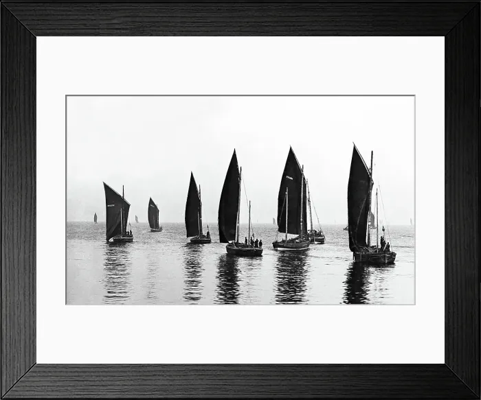 Framed Print : Herring boats off Peterhead, Scotland, Victorian period Framed Print : Herring boats off Peterhead, Scotland, Victorian period