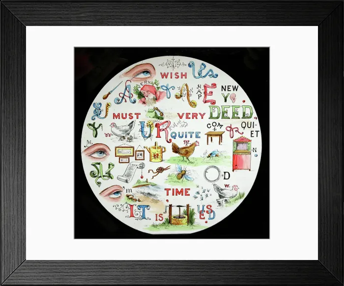 Framed Print : A picture puzzle magic lantern slide, Victorian period Framed Print : A picture puzzle magic lantern slide, Victorian period
