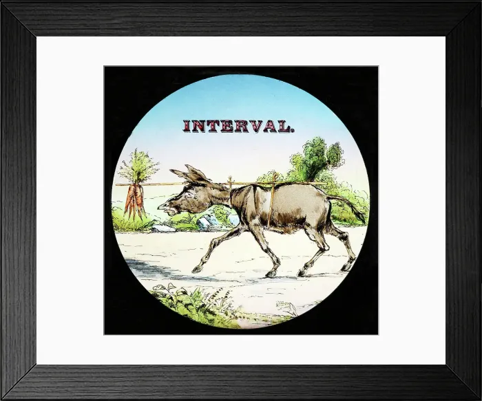 Framed Print : Interval magic lantern slide, Victorian period Framed Print : Interval magic lantern slide, Victorian period