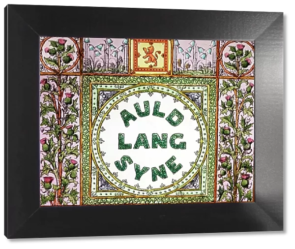 Auld Lang Syne magic lantern slide, Victorian period