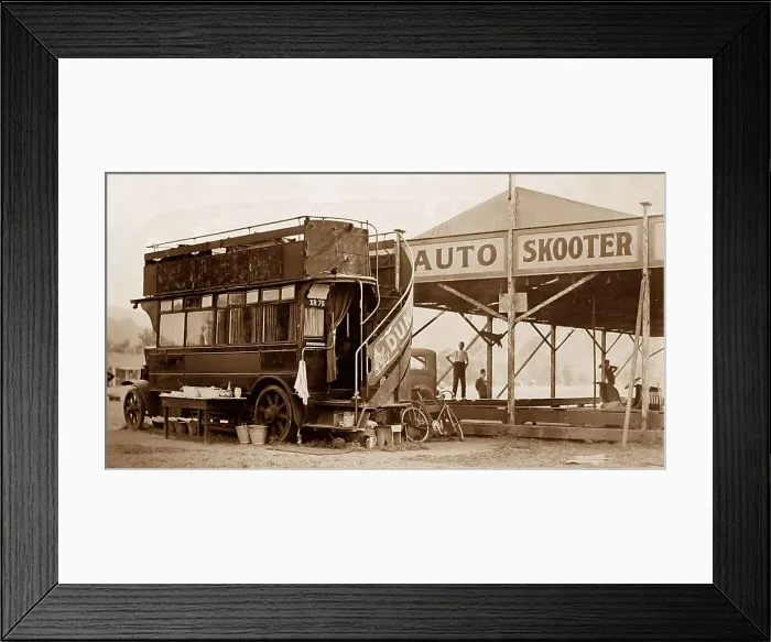 Framed Print : Auto Skooter dodgems fairground ride, probably 1920s Framed Print : Auto Skooter dodgems fairground ride, probably 1920s