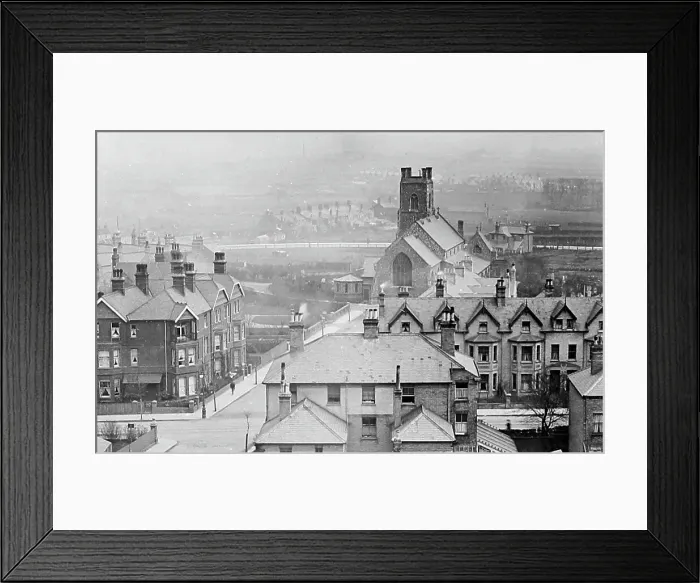 Framed Print : Burnley panorama, Lancashire, early 1900s Framed Print : Burnley panorama, Lancashire, early 1900s