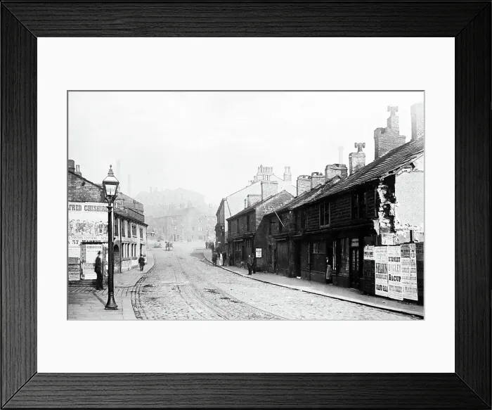 Framed Print : Burnley street scene, Lancashire, early 1900s Framed Print : Burnley street scene, Lancashire, early 1900s