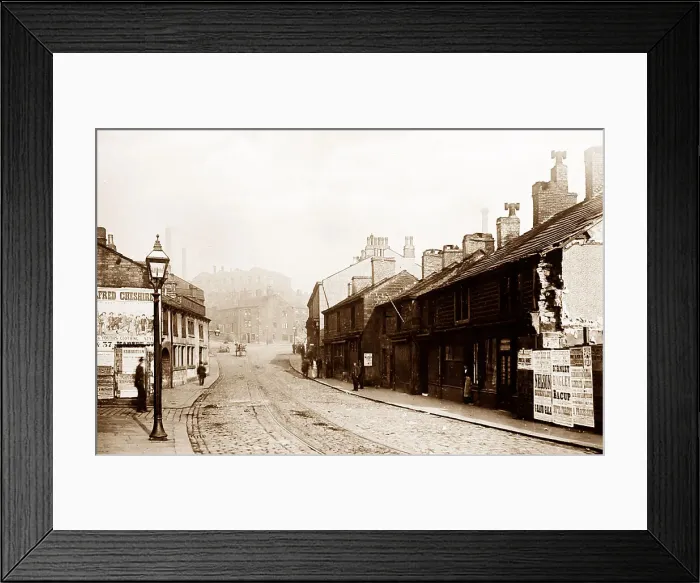 Framed Print : Burnley street scene, Lancashire, early 1900s Framed Print : Burnley street scene, Lancashire, early 1900s