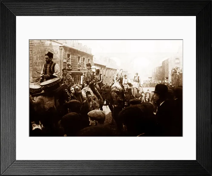 Framed Print : Circus parade, Burnley, Lancashire, early 1900s Framed Print : Circus parade, Burnley, Lancashire, early 1900s