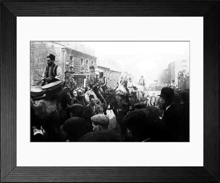Framed Print : Circus parade, Burnley, Lancashire, early 1900s Framed Print : Circus parade, Burnley, Lancashire, early 1900s