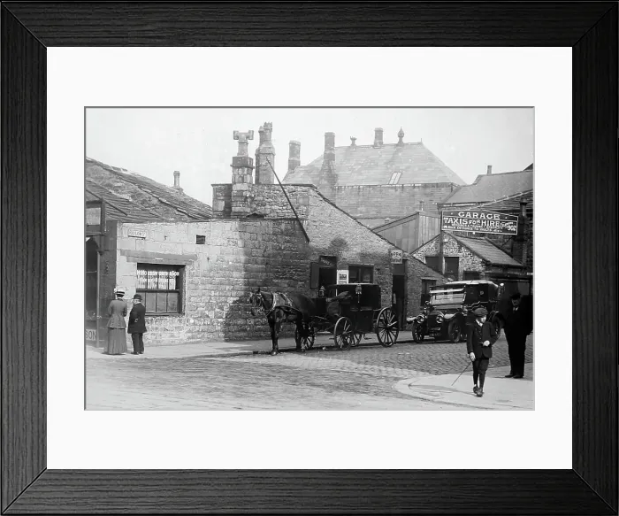 Framed Print : Red Lion Street, Burnley, Lancashire, early 1900s Framed Print : Red Lion Street, Burnley, Lancashire, early 1900s