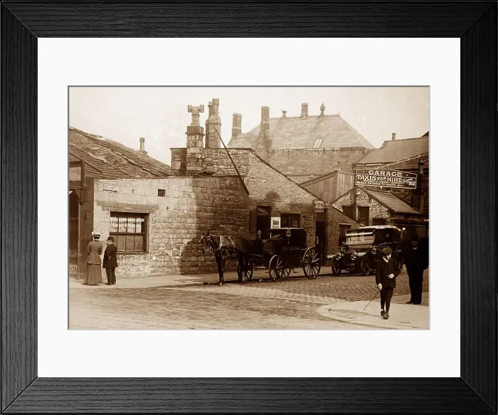 Framed Print : Red Lion Street, Burnley, Lancashire, early 1900s Framed Print : Red Lion Street, Burnley, Lancashire, early 1900s