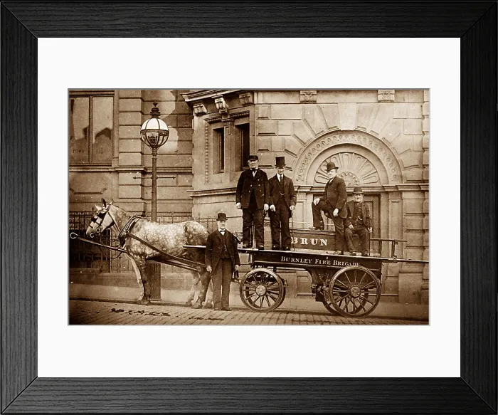 Framed Print : Burnley Fire Brigade, early 1900s Framed Print : Burnley Fire Brigade, early 1900s