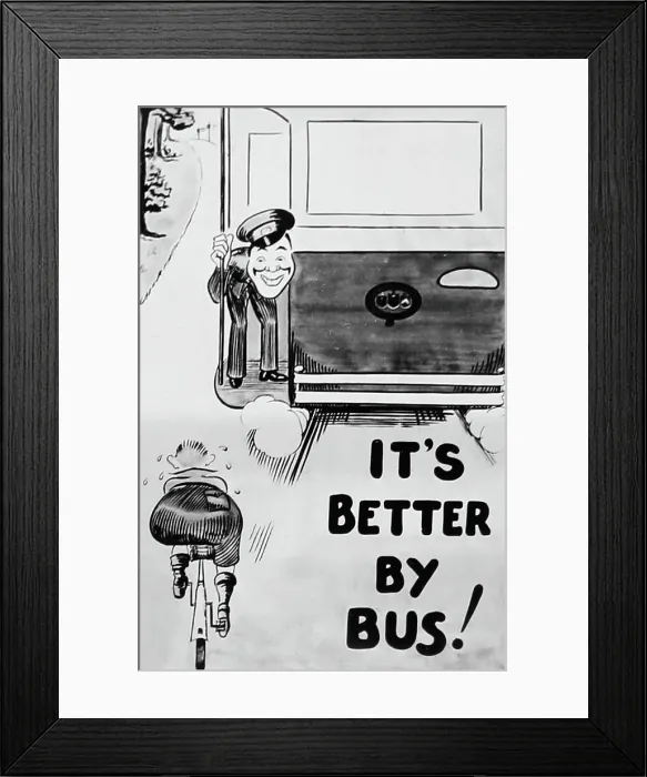 Framed Print : Bus cinema advertisement, Burnley, Lancashire, early 1900s Framed Print : Bus cinema advertisement, Burnley, Lancashire, early 1900s