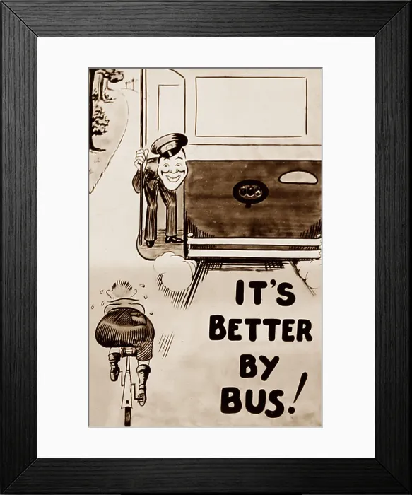 Framed Print : Bus cinema advertisement, Burnley, Lancashire, early 1900s Framed Print : Bus cinema advertisement, Burnley, Lancashire, early 1900s