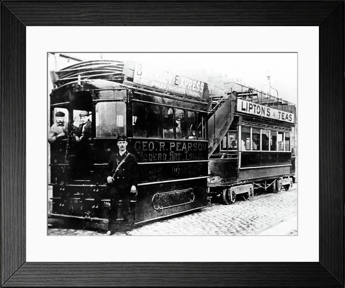 Framed Print : Burnley steam tram, Lancashire, early 1900s Framed Print : Burnley steam tram, Lancashire, early 1900s