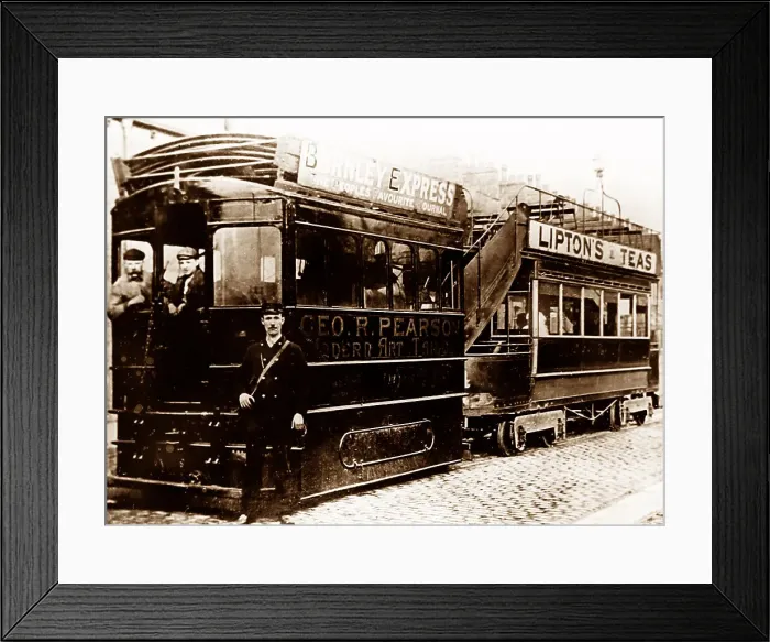 Framed Print : Burnley steam tram, Lancashire, early 1900s Framed Print : Burnley steam tram, Lancashire, early 1900s