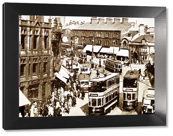 Trams and buses in Burnley in 1936
