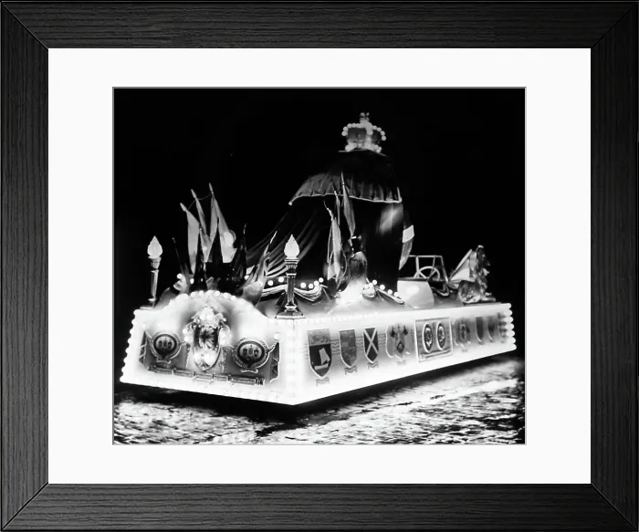 Framed Print : Decorated illuminated Coronation tram, Burnley Framed Print : Decorated illuminated Coronation tram, Burnley