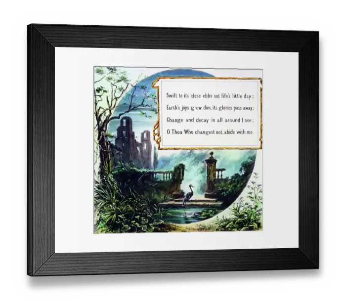 Framed Print : Abide with me, magic lantern projection slide Framed Print : Abide with me, magic lantern projection slide