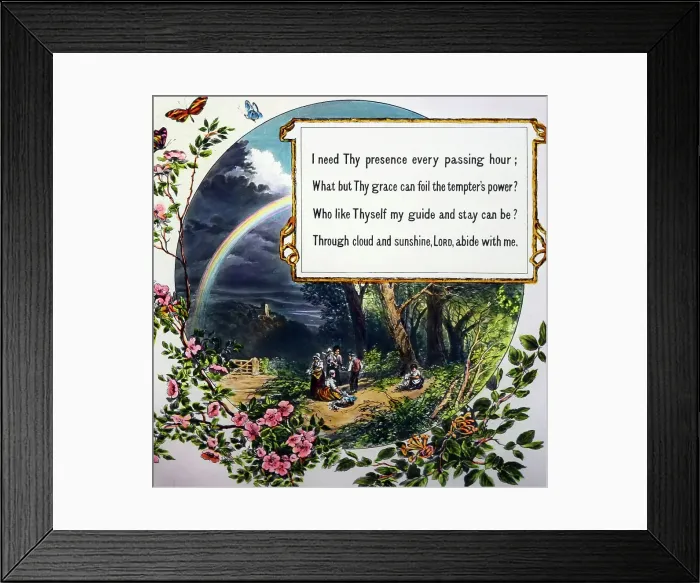 Framed Print : Abide with me, magic lantern projection slide, verse 3 Framed Print : Abide with me, magic lantern projection slide, verse 3