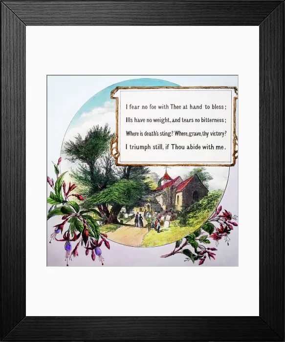 Framed Print : Abide with me, magic lantern projection slide, verse 4 Framed Print : Abide with me, magic lantern projection slide, verse 4