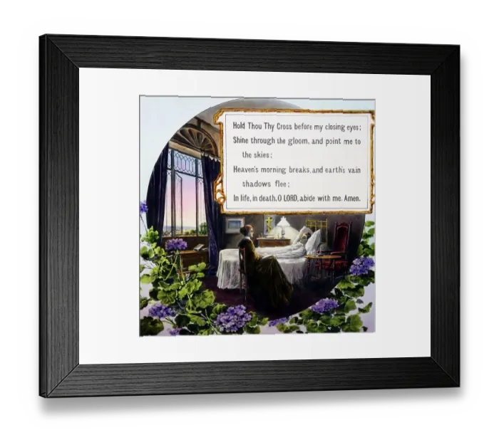 Framed Print : Abide with me, magic lantern projection slide, verse 5 Framed Print : Abide with me, magic lantern projection slide, verse 5