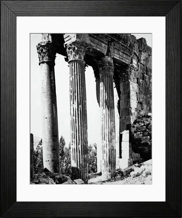 Framed Print : Ancient Temple site, Baalbec, Lebanon, Victorian period Framed Print : Ancient Temple site, Baalbec, Lebanon, Victorian period
