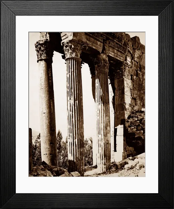 Framed Print : Ancient Temple site, Baalbec, Lebanon, Victorian period