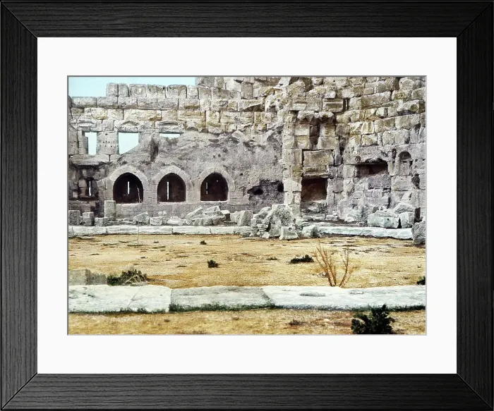 Framed Print : Ancient Temple site, Baalbec, Lebanon, Victorian period Framed Print : Ancient Temple site, Baalbec, Lebanon, Victorian period