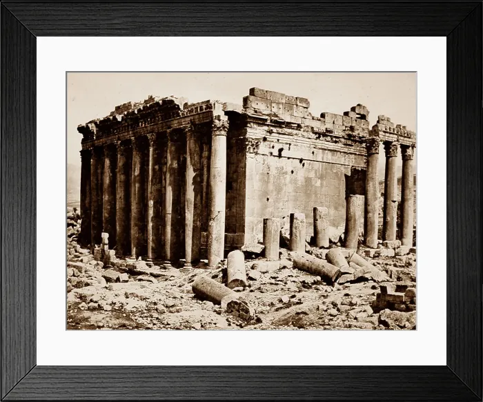Framed Print : Ancient Temple site, Baalbec, Lebanon, Victorian period Framed Print : Ancient Temple site, Baalbec, Lebanon, Victorian period