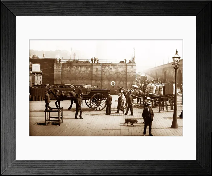 Framed Print : Liverpool Pier Head floating road, Victorian period Framed Print : Liverpool Pier Head floating road, Victorian period