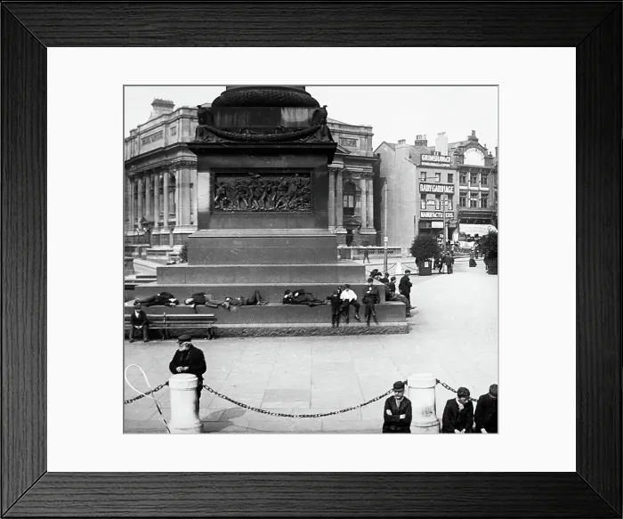 Framed Print : Unemployed men in Liverpool, Victorian period Framed Print : Unemployed men in Liverpool, Victorian period