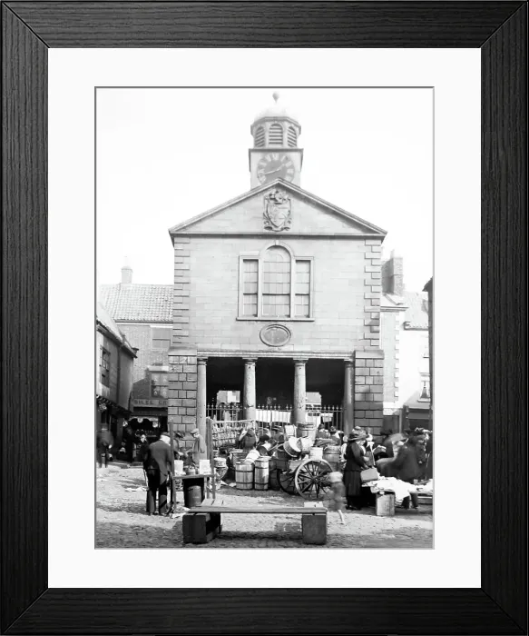 Framed Print : Old Town Hall and Market, Whitby, Victorian period Framed Print : Old Town Hall and Market, Whitby, Victorian period