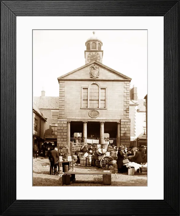 Framed Print : Old Town Hall and Market, Whitby, Victorian period Framed Print : Old Town Hall and Market, Whitby, Victorian period