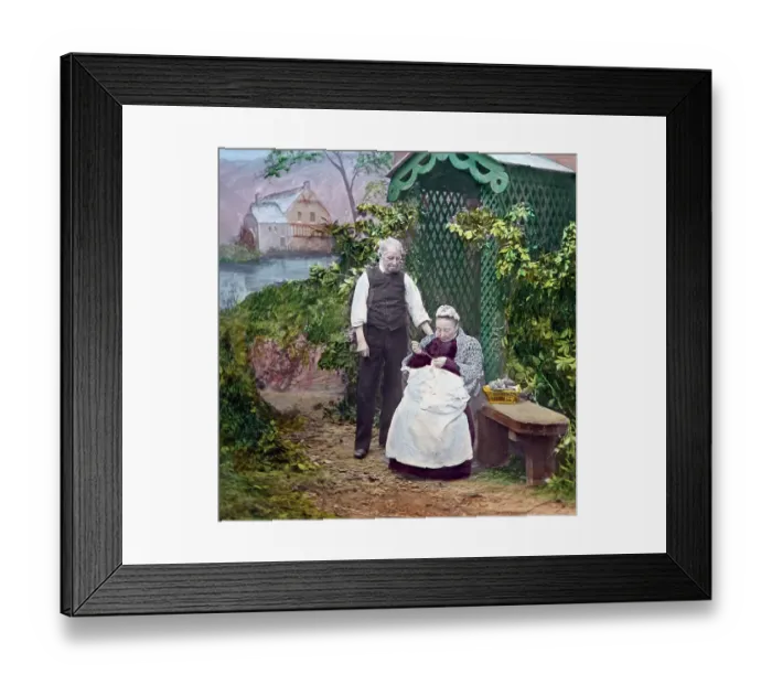 Framed Print : Victorian lantern slide illustrating song Sweet Genevieve Framed Print : Victorian lantern slide illustrating song Sweet Genevieve