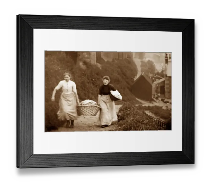 Framed Print : Washer women, early 1900s Framed Print : Washer women, early 1900s
