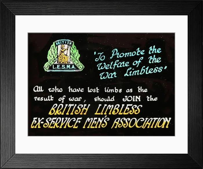 Framed Print : Cinema ad - British Limbless Ex-Servicemen's Association Framed Print : Cinema ad - British Limbless Ex-Servicemen's Association