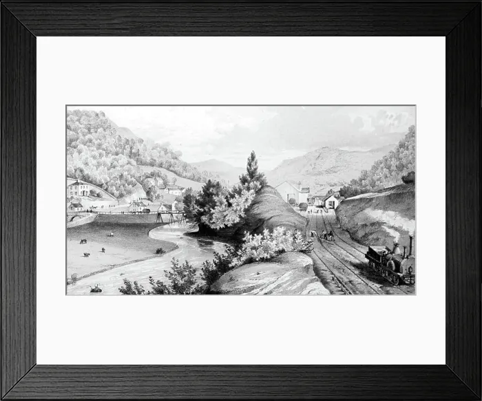 Framed Print : Illustration of Hebden Bridge Railway station Framed Print : Illustration of Hebden Bridge Railway station