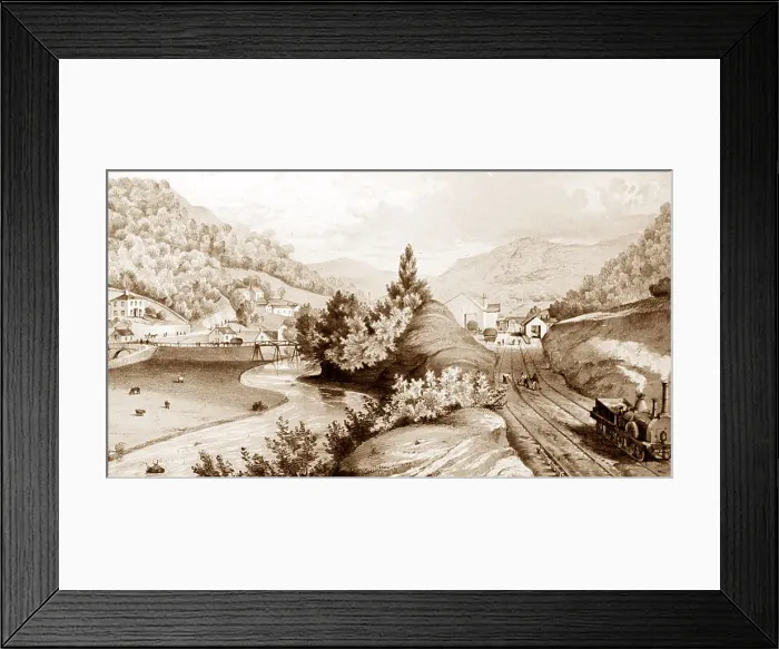 Framed Print : Illustration of Hebden Bridge Railway station Framed Print : Illustration of Hebden Bridge Railway station