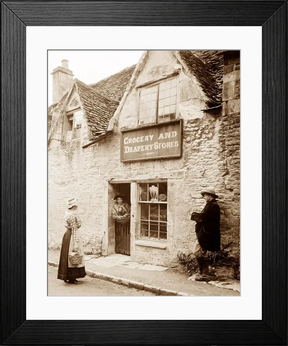 Framed Print : English rural idyll, probably Wiltshire, Victorian period Framed Print : English rural idyll, probably Wiltshire, Victorian period