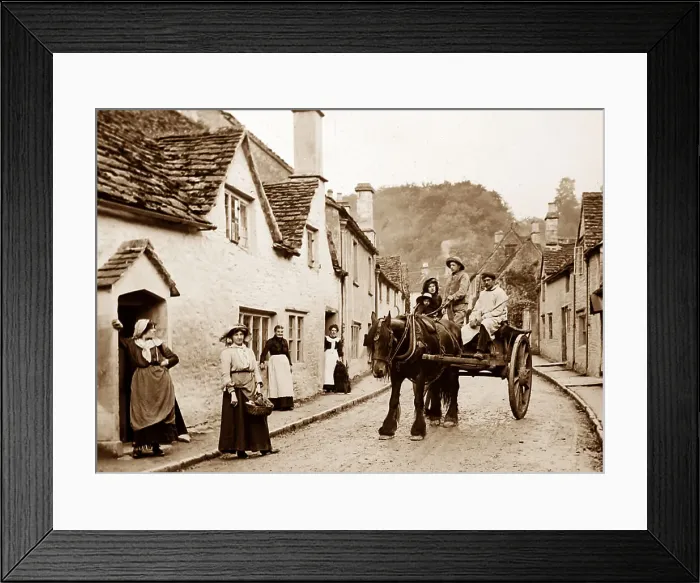 Framed Print : English rural idyll, probably Wiltshire, Victorian period Framed Print : English rural idyll, probably Wiltshire, Victorian period