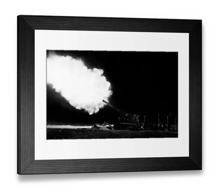 Framed Print : British artillery firing at night during WW1 Framed Print : British artillery firing at night during WW1