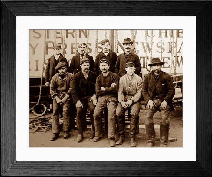 Framed Print : Men rescued by the Newquay Lifeboat, Victorian period Framed Print : Men rescued by the Newquay Lifeboat, Victorian period