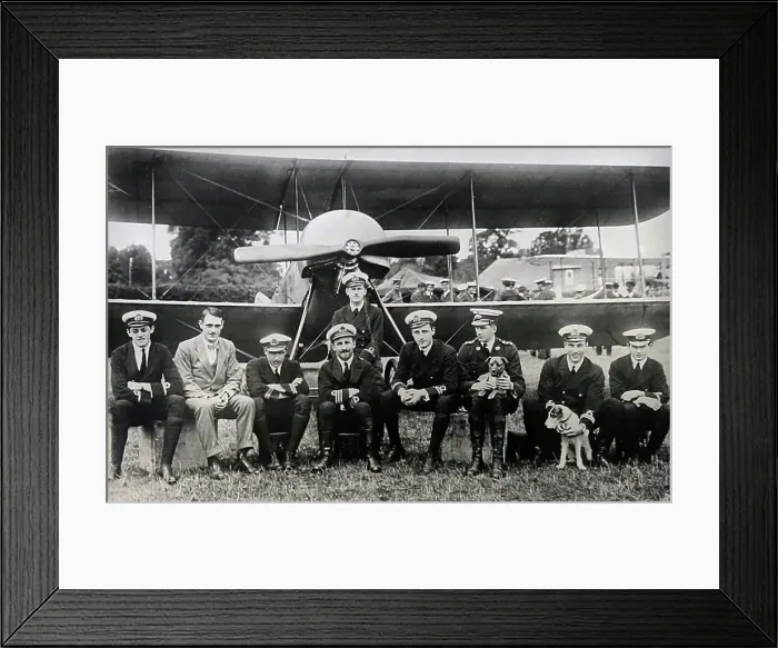 Framed Print : Royal Navy air crew, RNAS or RFC, early 1900s Framed Print : Royal Navy air crew, RNAS or RFC, early 1900s