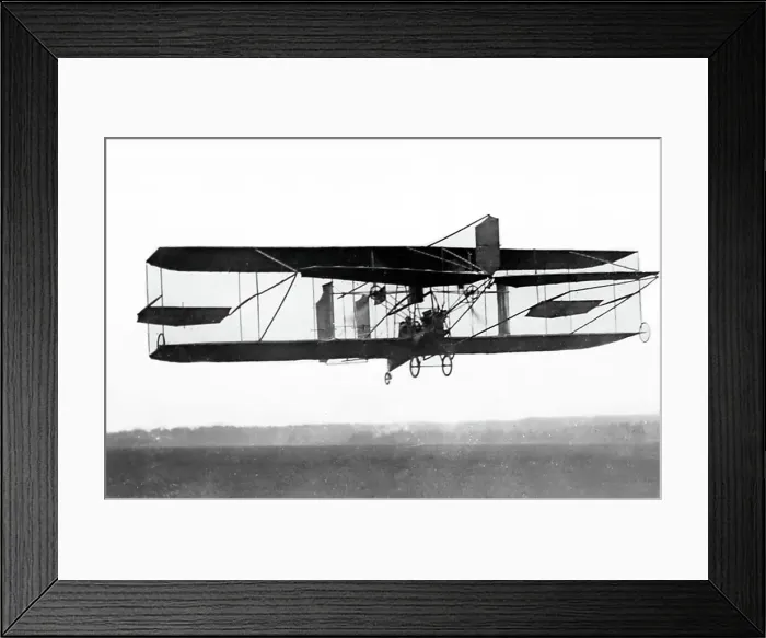 Framed Print : Colonel Cody flying his biplane, early 1900s Framed Print : Colonel Cody flying his biplane, early 1900s