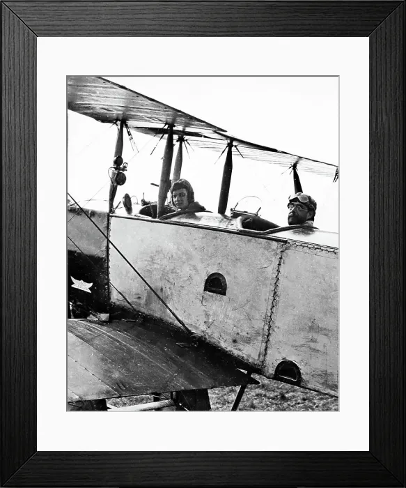Framed Print : Piloting an early AVRO aeroplane, early 1900s Framed Print : Piloting an early AVRO aeroplane, early 1900s