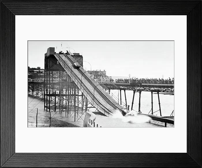 Framed Print : Water chute, Weston Super Mare Pier, early 1900s Framed Print : Water chute, Weston Super Mare Pier, early 1900s