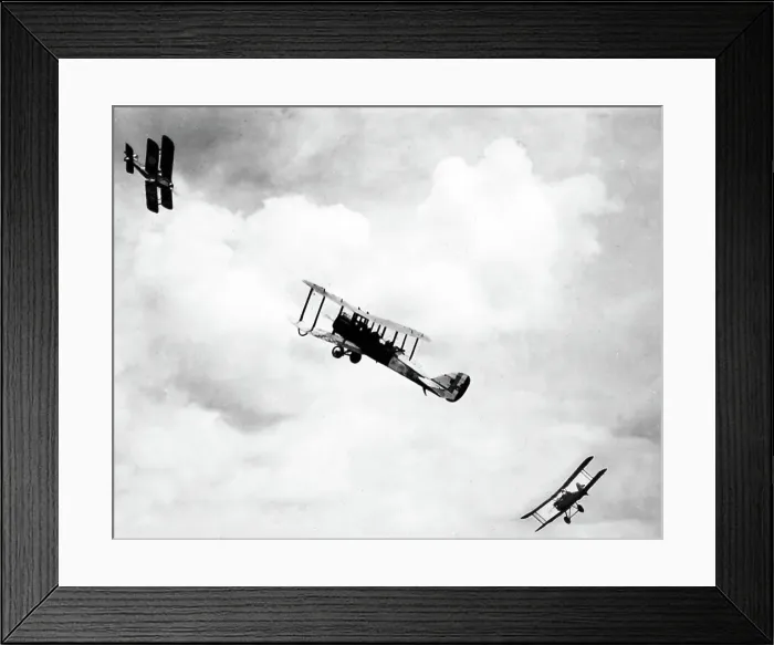 Framed Print : Three biplanes, possibly a composite (fake) photo Framed Print : Three biplanes, possibly a composite (fake) photo