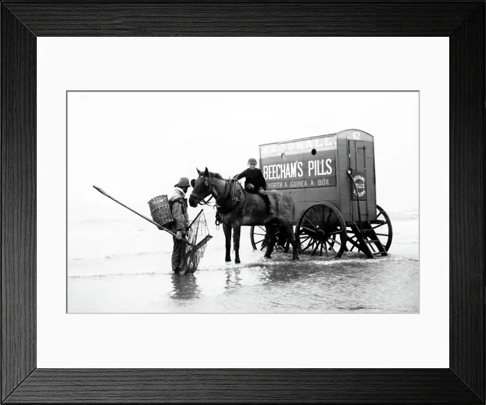 Framed Print : A shrimper and a bathing machine, Blackpool Framed Print : A shrimper and a bathing machine, Blackpool