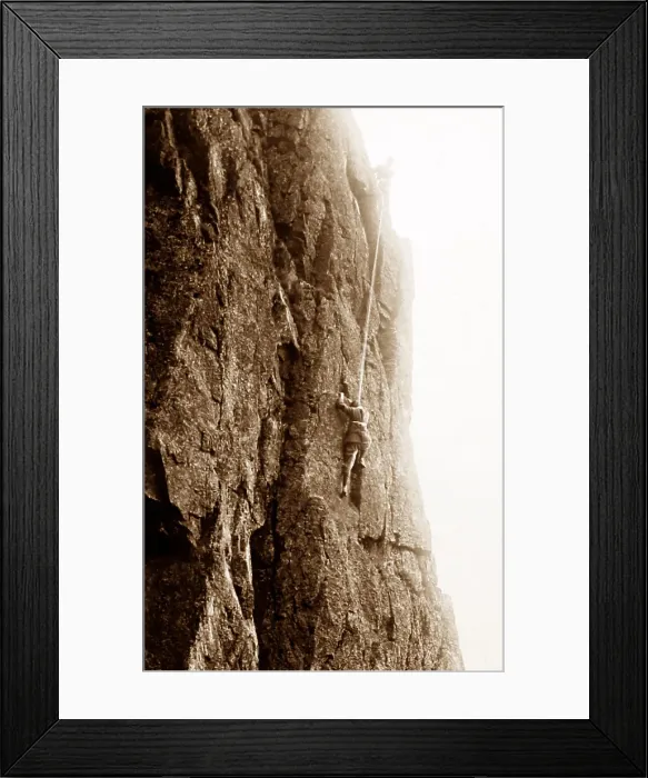 Framed Print : Climbing Great Gable in the Lake District, Victorian period Framed Print : Climbing Great Gable in the Lake District, Victorian period